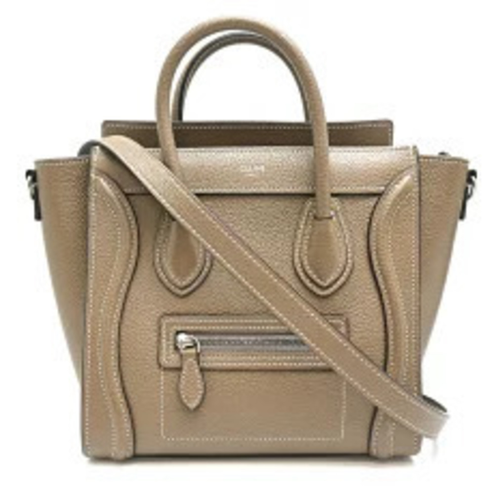 Celine Luggage Shopper Handbag Calfskin Souris Gray